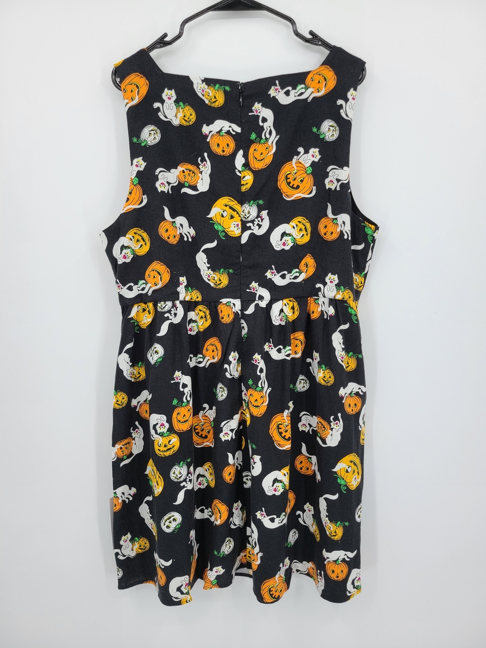 Modcloth SummerWeen Linen Blend Cats And Pumkins Dress Size 16 - Picture 12 of 12